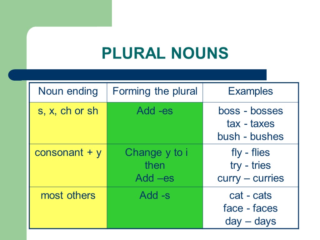 PLURAL NOUNS